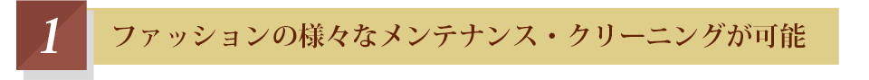 エコリングリシャイン ファッションの様々なメンテンス・クリーニングが可能